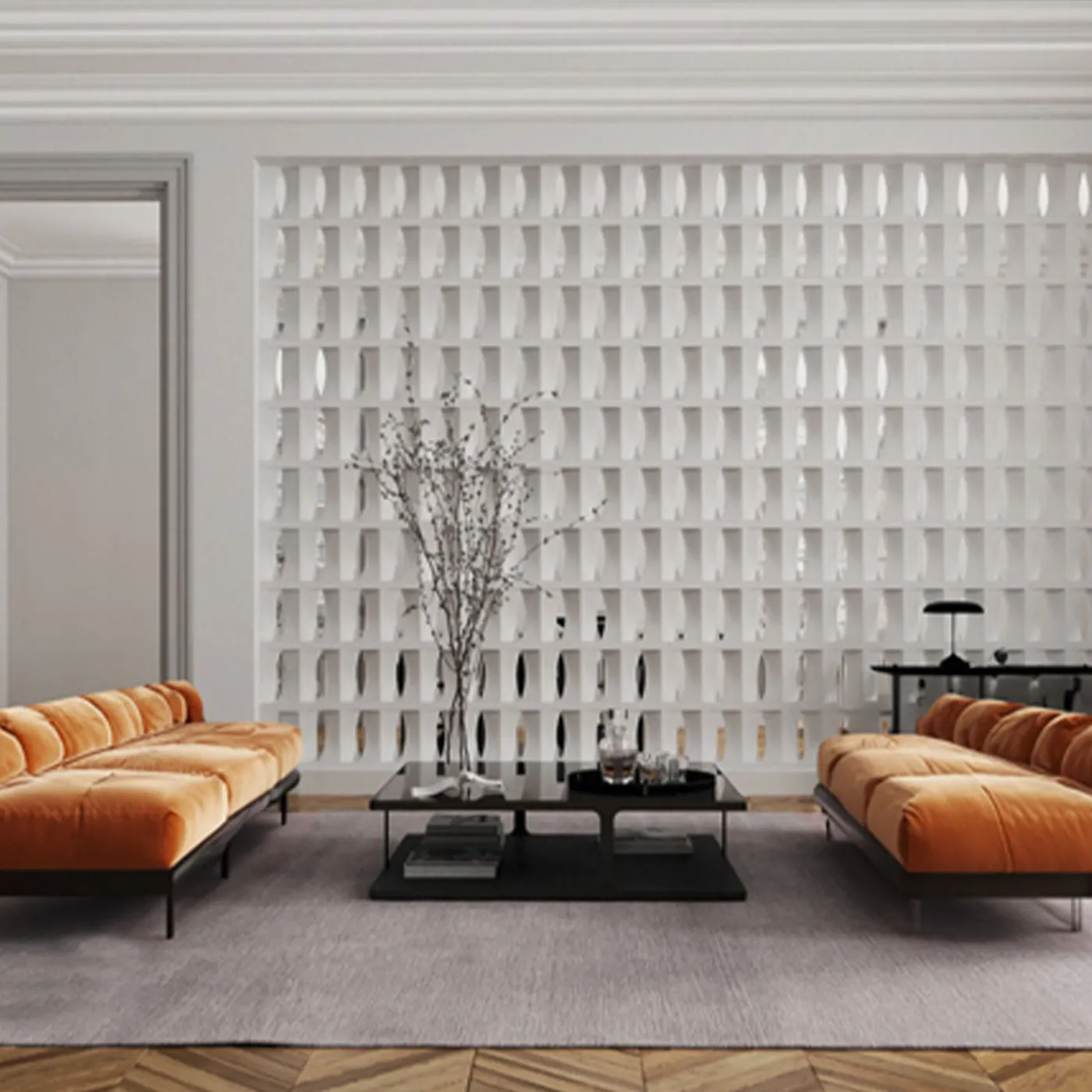 mg12 by Monica Geronimi Set di 15 Blocchi Brasilia in Gesso Bianco> Piastrelle E Pavimenti