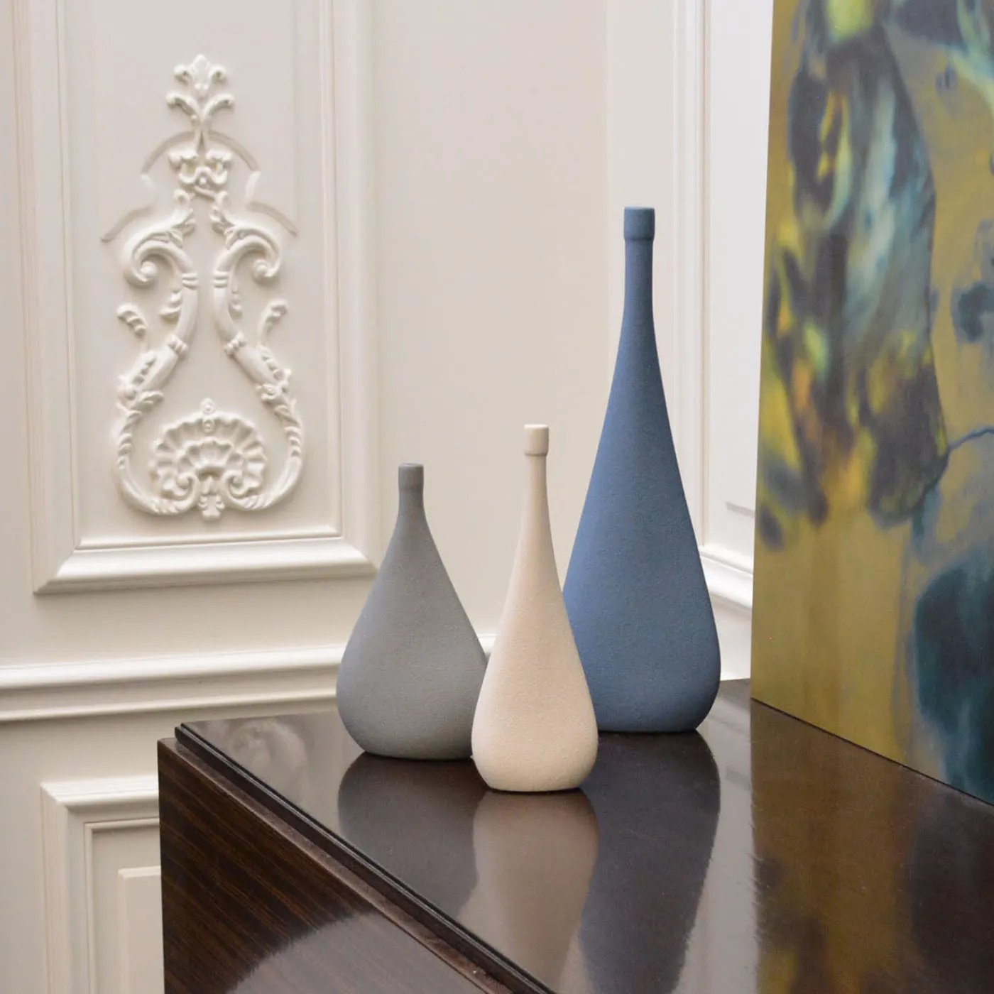 Lineasette Set di 3 bottiglie decorative multicolori> Bottiglie Decorative