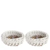 Rosanna Contadini Set di 2 Canapa White Basket #2 di> Ceste