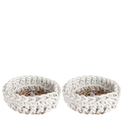 Rosanna Contadini Set di 2 Canapa White Basket #2 di> Ceste