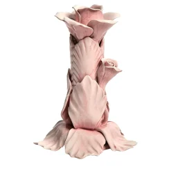 Bitossi Home Set di 2 candelabri rosa a forma di rosa> Candelieri E Portacandele
