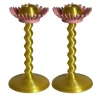 M'AMA Interni + di Federica Zama Set di 2 candelabri stampati in 3D Blooming Oro e Rosa> Candelieri E Portacandele