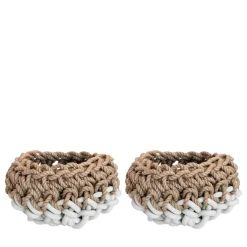 Rosanna Contadini Set di 2 cestini Canapa White #1 di> Ceste