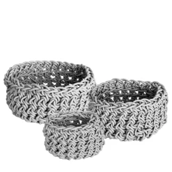 Rosanna Contadini Set di 3 cestini grigi Sottile di> Ceste