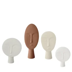 Lineasette Set di 4 maschere decorative bianche e marroni> Statuine