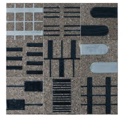 Ninefifty Set di 44 piastrelle blu e grigie Alfabeto di Margherita Rui> Piastrelle E Pavimenti