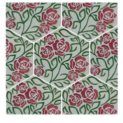 Studio Le Nid Set di 4 piastrelle esagonali Kimeya Rosina di Vincenzo Messina> Piastrelle E Pavimenti