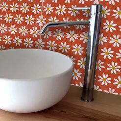 Studio Le Nid Set di 4 piastrelle Kimeya Red Margherita di Vincenzo Messina> Piastrelle E Pavimenti