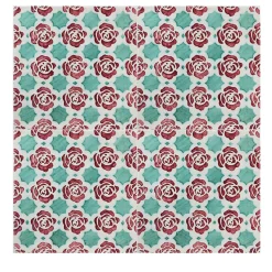 Studio Le Nid Set di 4 piastrelle Kimeya Rosina rosso e verde di Vincenzo Messina> Piastrelle E Pavimenti