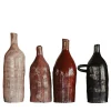 Onofrio Acone Set di 4 Piccole Bottiglie Decorative in Ceramica Toni Marroni> Bottiglie Decorative