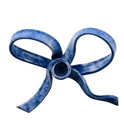 Bitossi Home Set di 2 portacandele in ceramica a forma di fiocco blu> Candelieri E Portacandele