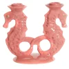 Bitossi Home Set di 2 portacandele in ceramica a forma di cavalluccio marino rosa> Candelieri E Portacandele