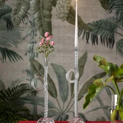 Aina Kari Set di 2 portacandele Knot in vetro di Murano Crystal><noscript><img width=