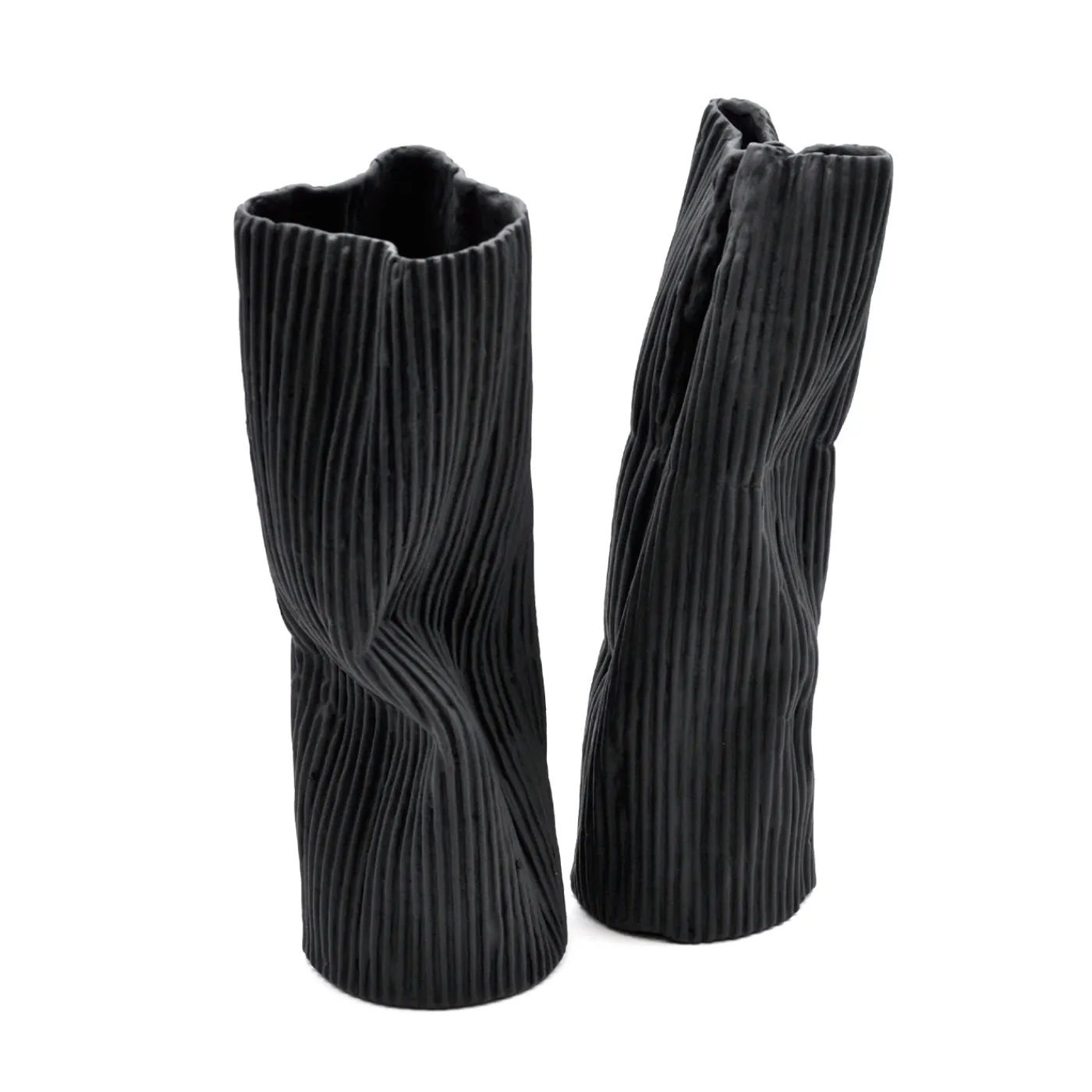 Design Center 1991 Set di 2 vasi decorativi "Paesaggio 25 Black #1" di Nino Basso> Vasi Decorativi