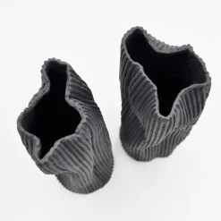 Design Center 1991 Set di 2 vasi decorativi "Paesaggio 25 Black #2" di Nino Basso> Vasi Decorativi