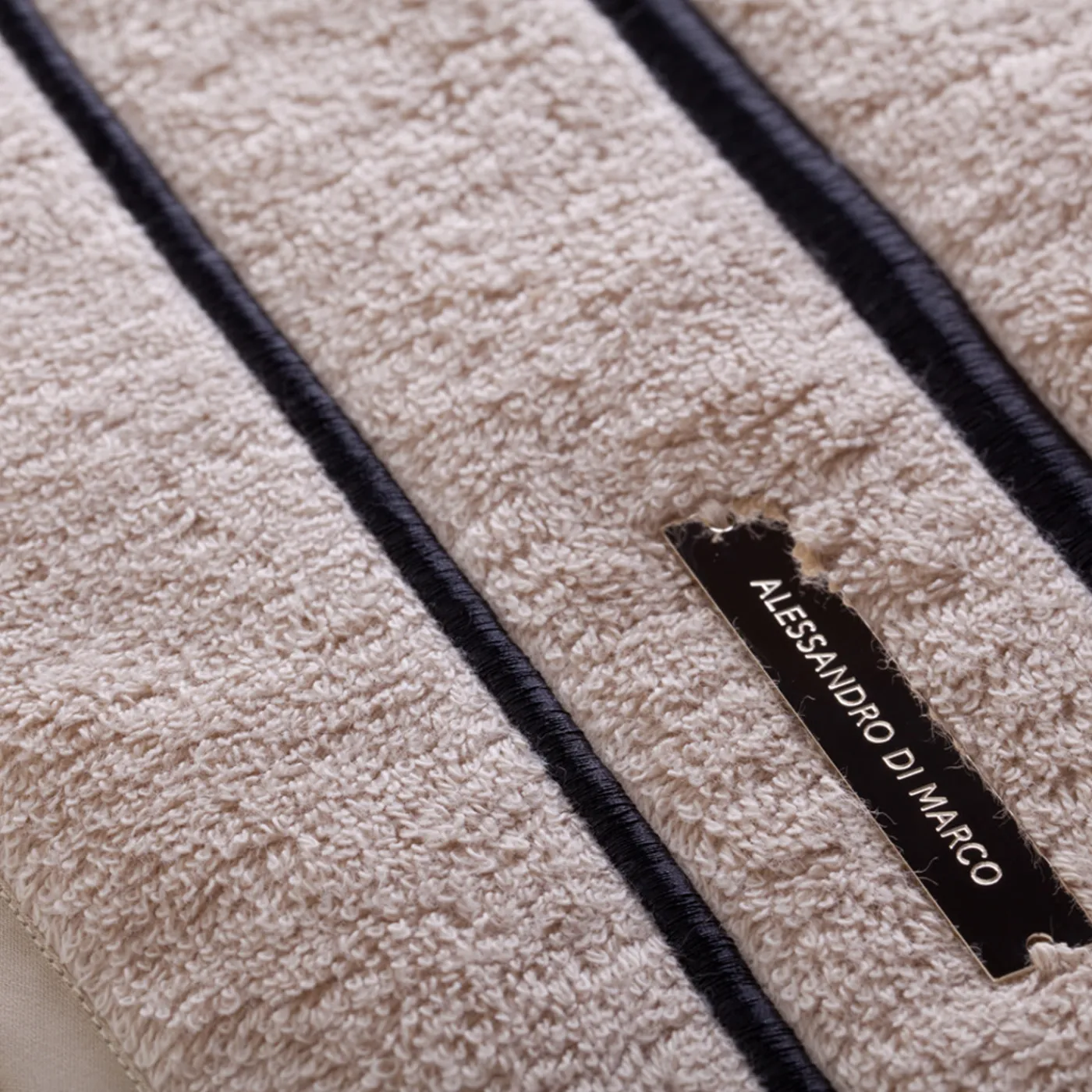 Alessandro Di Marco Set di asciugamani da bagno grandi - Nero e beige> Biancheria Da Bagno