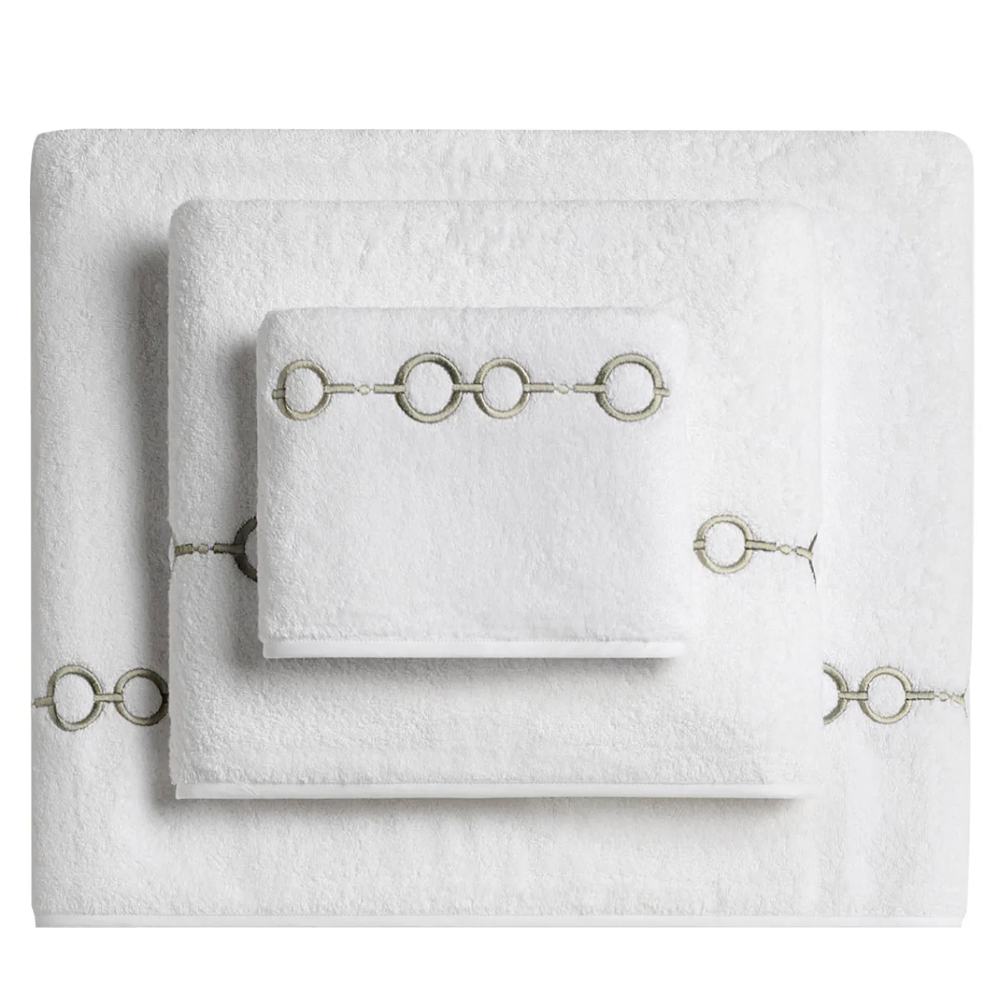 Biancoperla Set di asciugamani ricamati Recoleta in Cotone Spugna Bianco> Biancheria Da Bagno