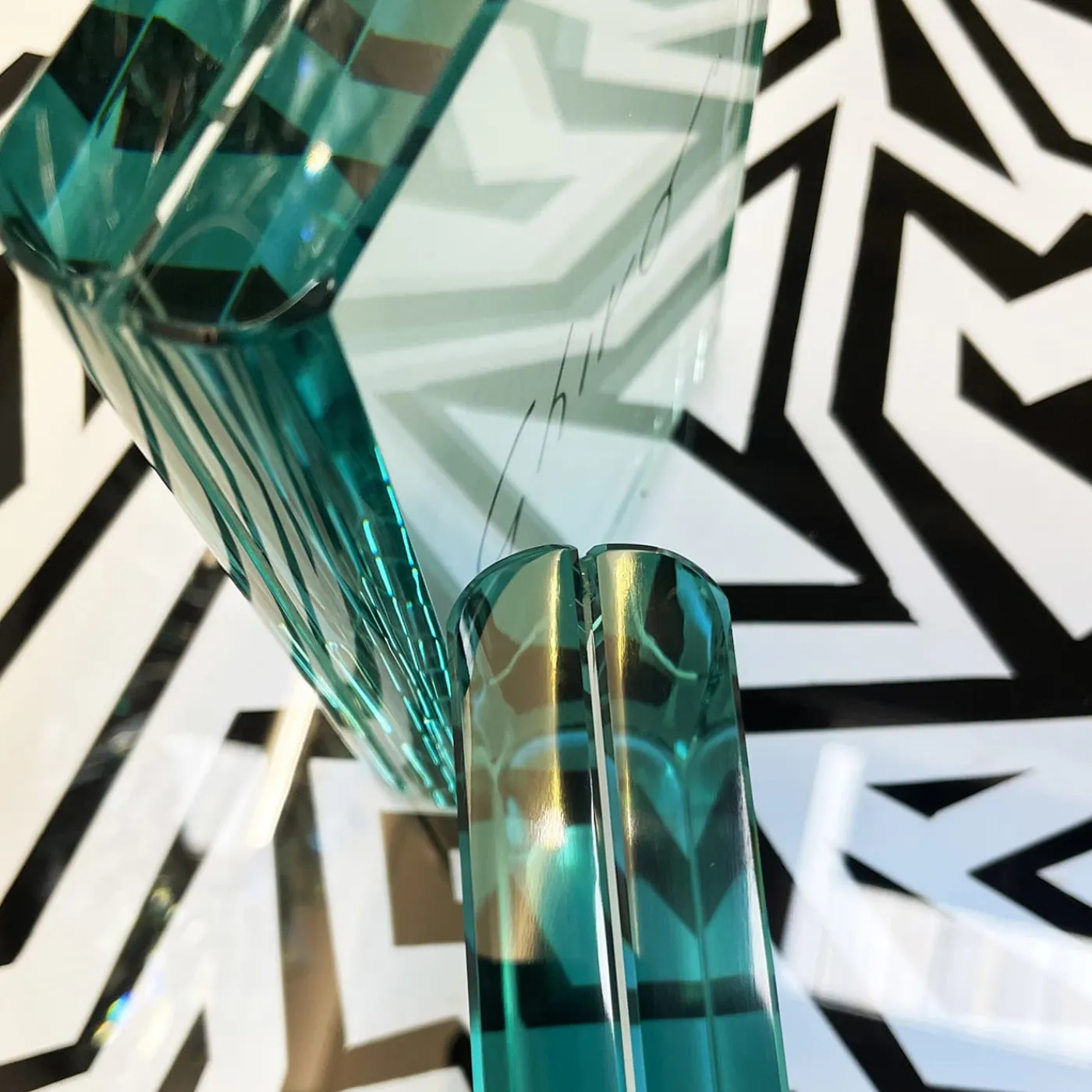 Ghirò Studio Set di due cornici per foto in cristallo acquamarina> Cornici