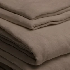 Sesia&Co. Set di Lenzuola King Size in Lino colore Cappuccino> Biancheria Da Letto