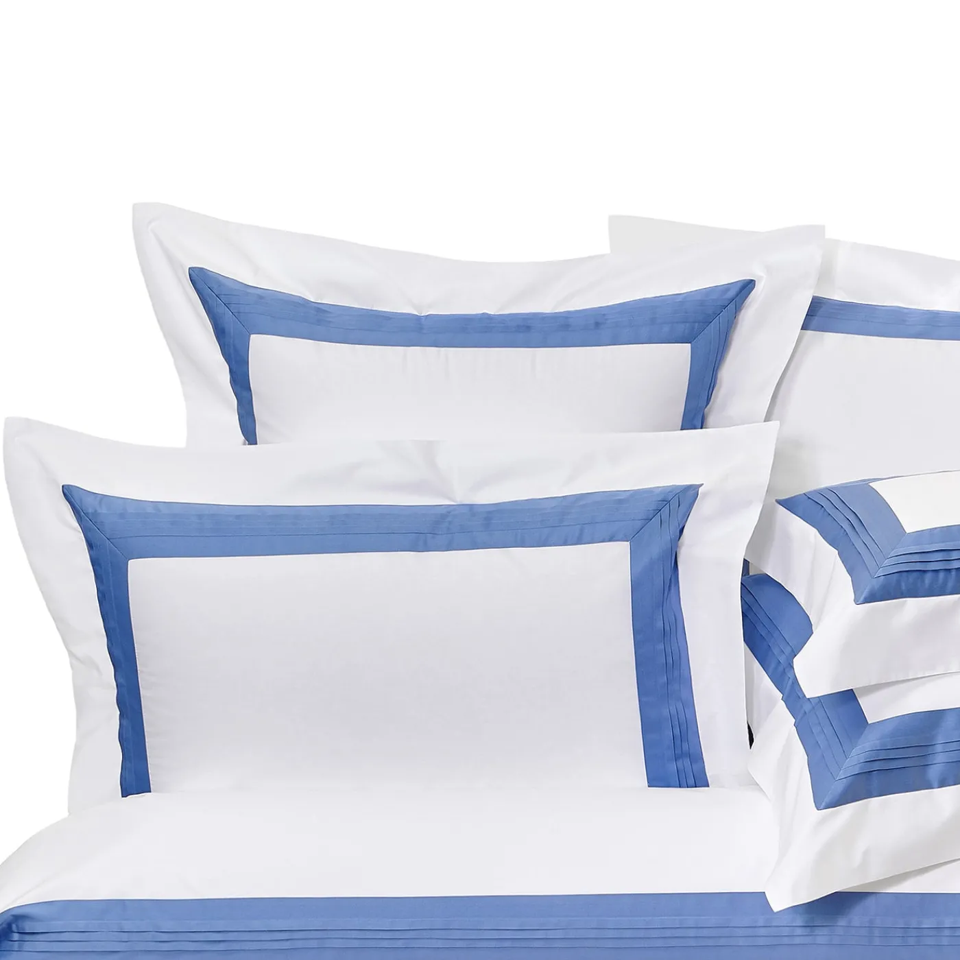 Verderoccia Set di lenzuola Plissè White & Country Blue US King> Biancheria Da Letto