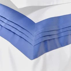Verderoccia Set di lenzuola Plissè White & Country Blue US King><noscript><img width=