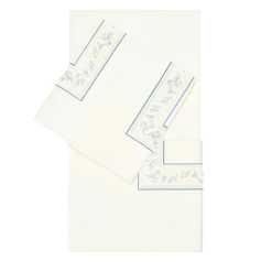 Verderoccia Set di lenzuola Roma Off White e Light Blue US King> Biancheria Da Letto