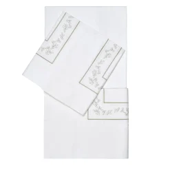 Verderoccia Set di lenzuola Roma White & Silver Olive US King> Biancheria Da Letto