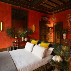 Once Milano Set di lino naturale Summer Bed con profili rosa vintage><noscript><img width=