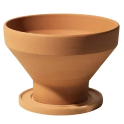 Internoitaliano Set di vasi e sottovasi per piante in terracotta Mira> Cachepot E Portavasi