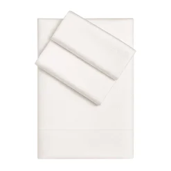 Biancoperla Set lenzuola Komodo in raso di cotone jacquard bianco> Biancheria Da Letto