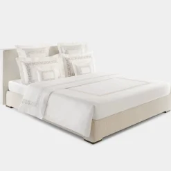 Biancoperla Set Lenzuola QENA ricamate in Cotone Percalle Bianco><noscript><img width=