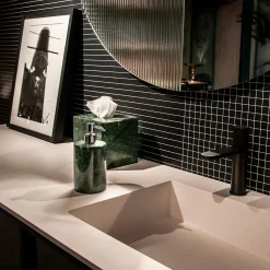 FiammettaV Home Collection Set rotondo da bagno in marmo verde del Guatemala> Arredo Bagno