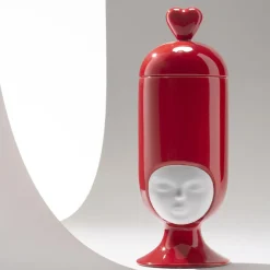 Bosa Sorella Clara In Love Vaso in ceramica rossa lucida con coperchio> Vasi Figurativi
