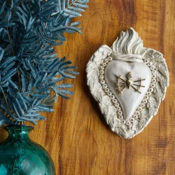 Cuore di Argilla SPADE SACRE CUORE IN CERAMICA BIANCA> Sculture Da Parete