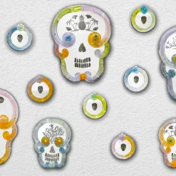 Ongaro & Fuga Specchio con teschio rotondo #2 di Bradley Theodore> Specchi Da Parete