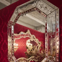 Barbini Specchio da muro Salviati ottagonale in argento> Specchi Da Parete