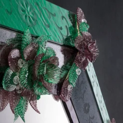 Barbini Specchio da parete Anaki in vetro di Murano Verde> Specchi Da Parete