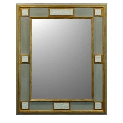 Caiafa Specchio da parete dorato verticale con scene allegoriche in porcellana di Capodimonte> Specchi Da Parete