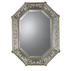 Barbini Specchio da parete Girasol ottagonale argento> Specchi Da Parete