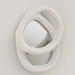 Edizione Limitata by Simone Fanciullacci Specchio da Parete Grande Bolide V1 in Gesso Bianco><noscript><img width=