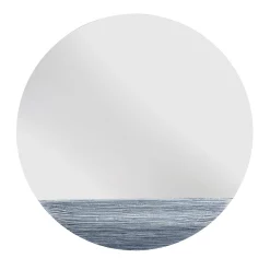 Disain 1971 Specchio da parete Orizzonte Tondo in resina spatolata argento> Specchi Da Parete