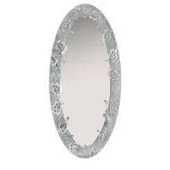 Melting Mirrors Specchio da parete ovale grande in vetro argento Isabelle> Specchi Da Parete