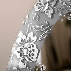 Melting Mirrors Specchio da parete ovale grande in vetro argento Isabelle><noscript><img width=