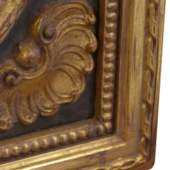 Caiafa Specchio da parete rotondo in ebano e oro><noscript><img width=