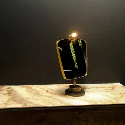 Renzo Serafini Specchio da tavolo Lucinda in ottone con luce LED> Specchi Da Tavolo