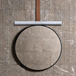 Luce Di Carrara Specchio in marmo a tubo con cinturino in pelle> Specchi Da Parete