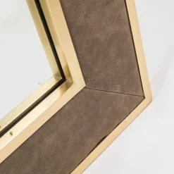 Selezioni Domus Specchio in Pelle e Ottone Aurora> Specchi Da Parete