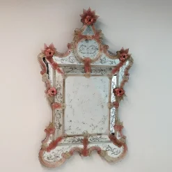 Fratelli Tosi Specchio in vetro di Murano rosa Apollo di><noscript><img width=