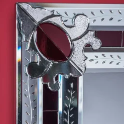 Fratelli Tosi Specchio in vetro di Murano San Toma Rosso Contemporaneo> Specchi Da Parete