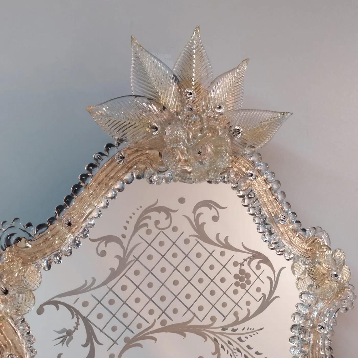 Fratelli Tosi Specchio in vetro di Murano Zeus Gold di> Specchi Da Parete